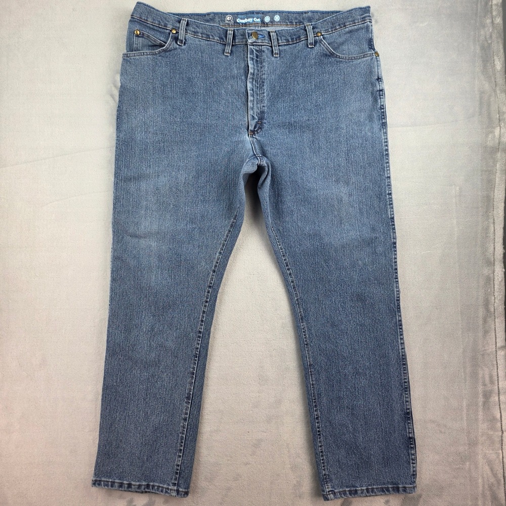 Wrangler 47 Cowboy Cut Regular‎ Fit Blue Jeans Mens 44x32 Premium Performance
